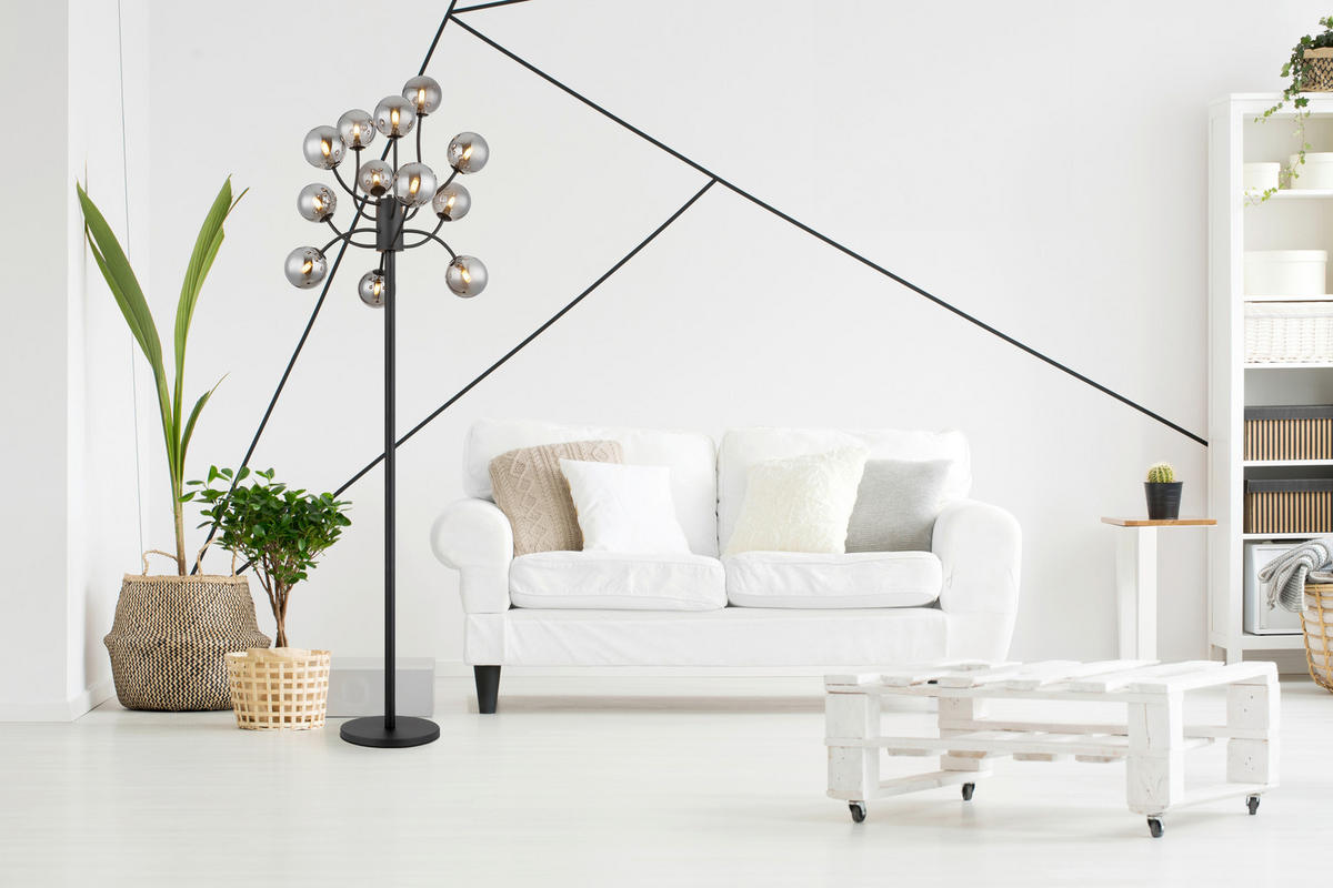 STOJACÍ LED LAMPA, 62/200 cm  - černá, Design, kov/plast (62/200cm) - Globo