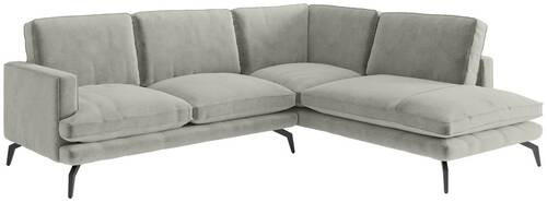 HÖRNSOFFA i flatväv ljusgrå  - ljusgrå/ljusbrun, Design, metall/textil (250/202cm) - Livetastic