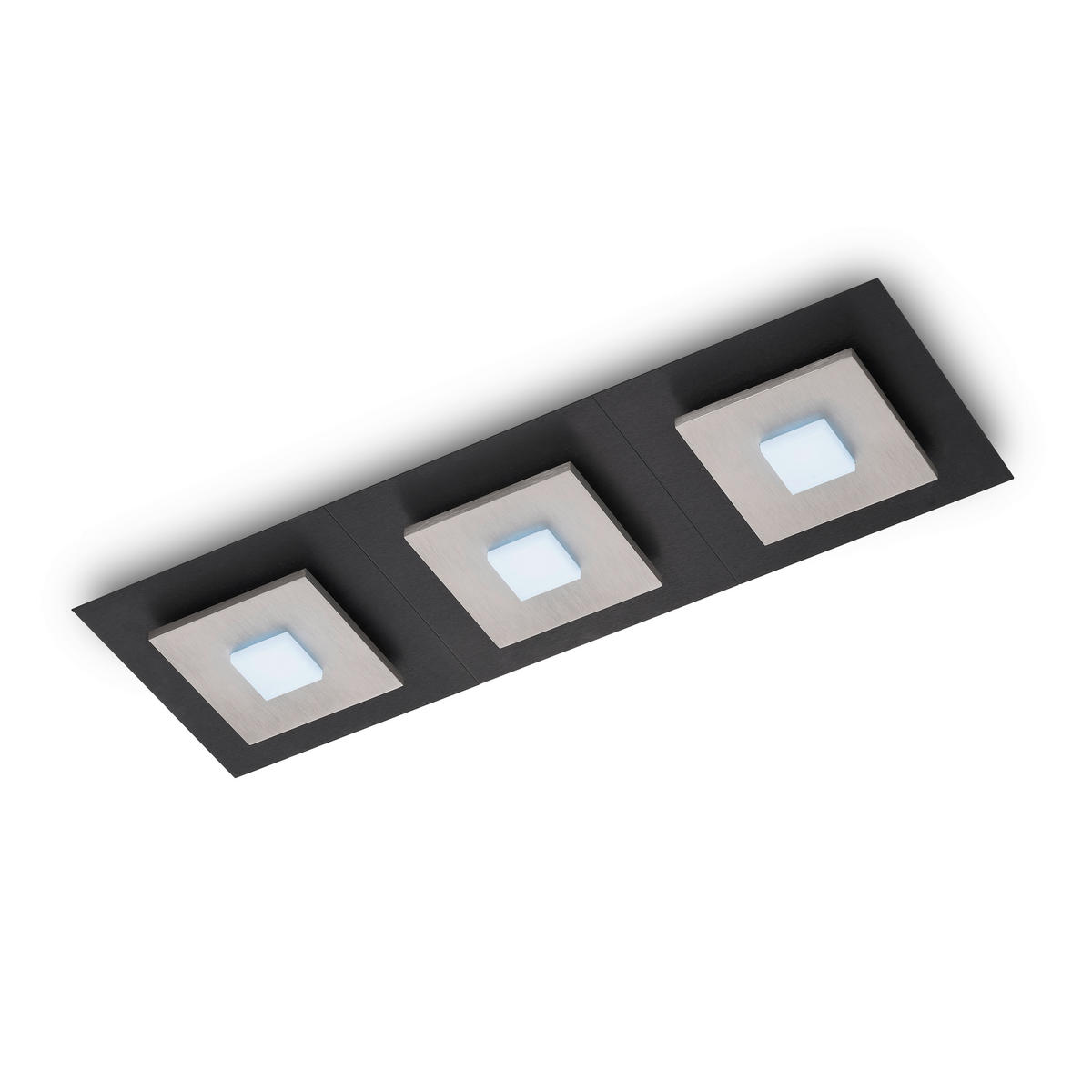 LED-DECKENLEUCHTE Plano 72/7/24 cm  - Schwarz/Alufarben, Design, Kunststoff/Metall (72/7/24cm) - Grossmann