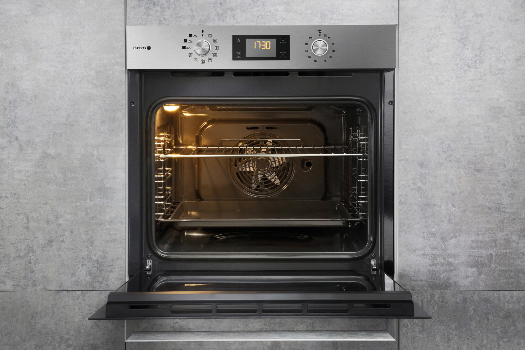 EINBAUBACKOFEN BAK3S KN8V IN  - Edelstahlfarben/Schwarz, Basics, Glas/Metall (59,5/59,5/57cm) - Bauknecht