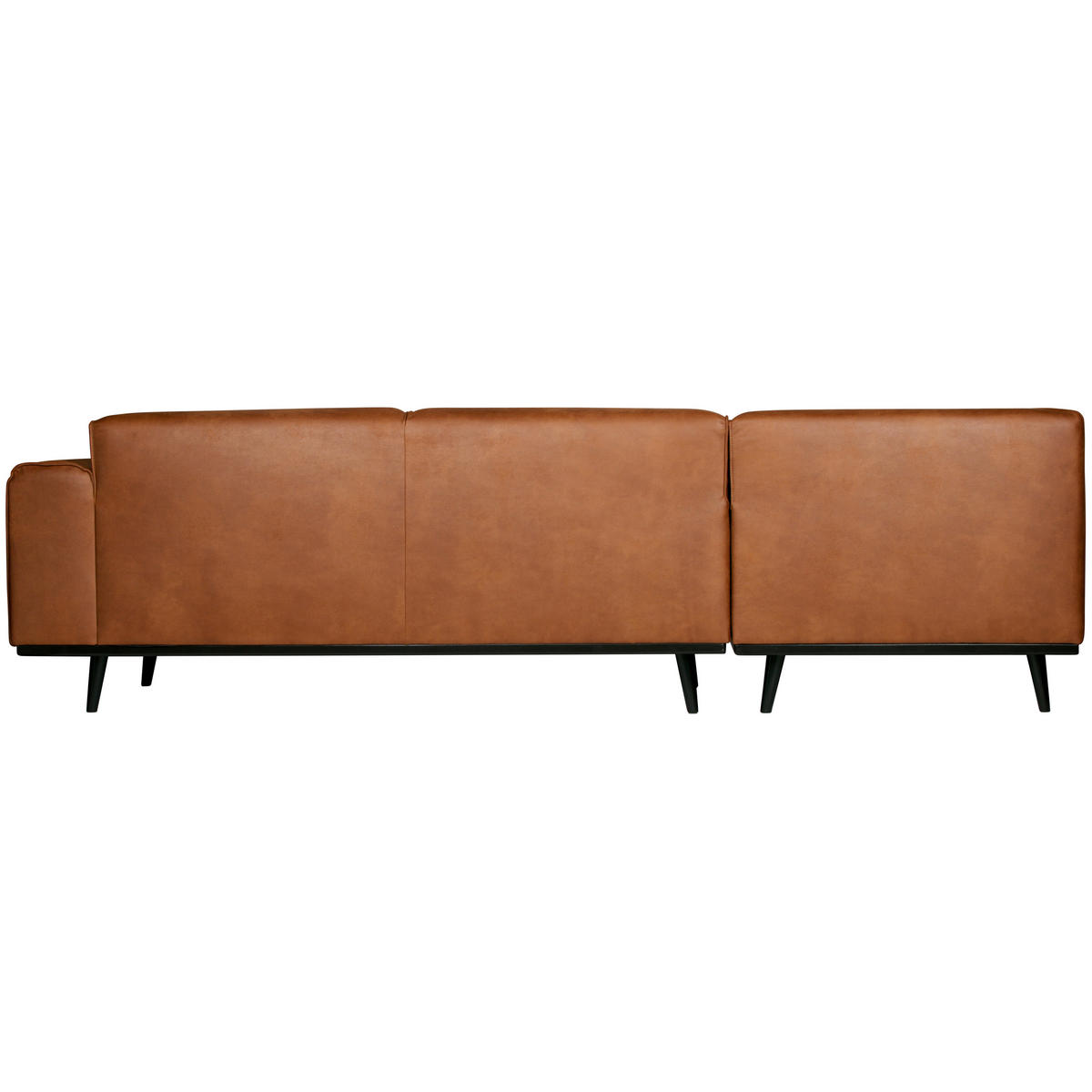 ECKSOFA Statement in Kombination Echtleder/Lederlook Cognac  210/274 cm  - Cognac/Schwarz, Design, Leder/Holz (210/274cm) - Livetastic