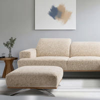 HOCKER in Textil Beige  - Chromfarben/Beige, Design, Holz/Textil (95/46/80cm) - Livetastic