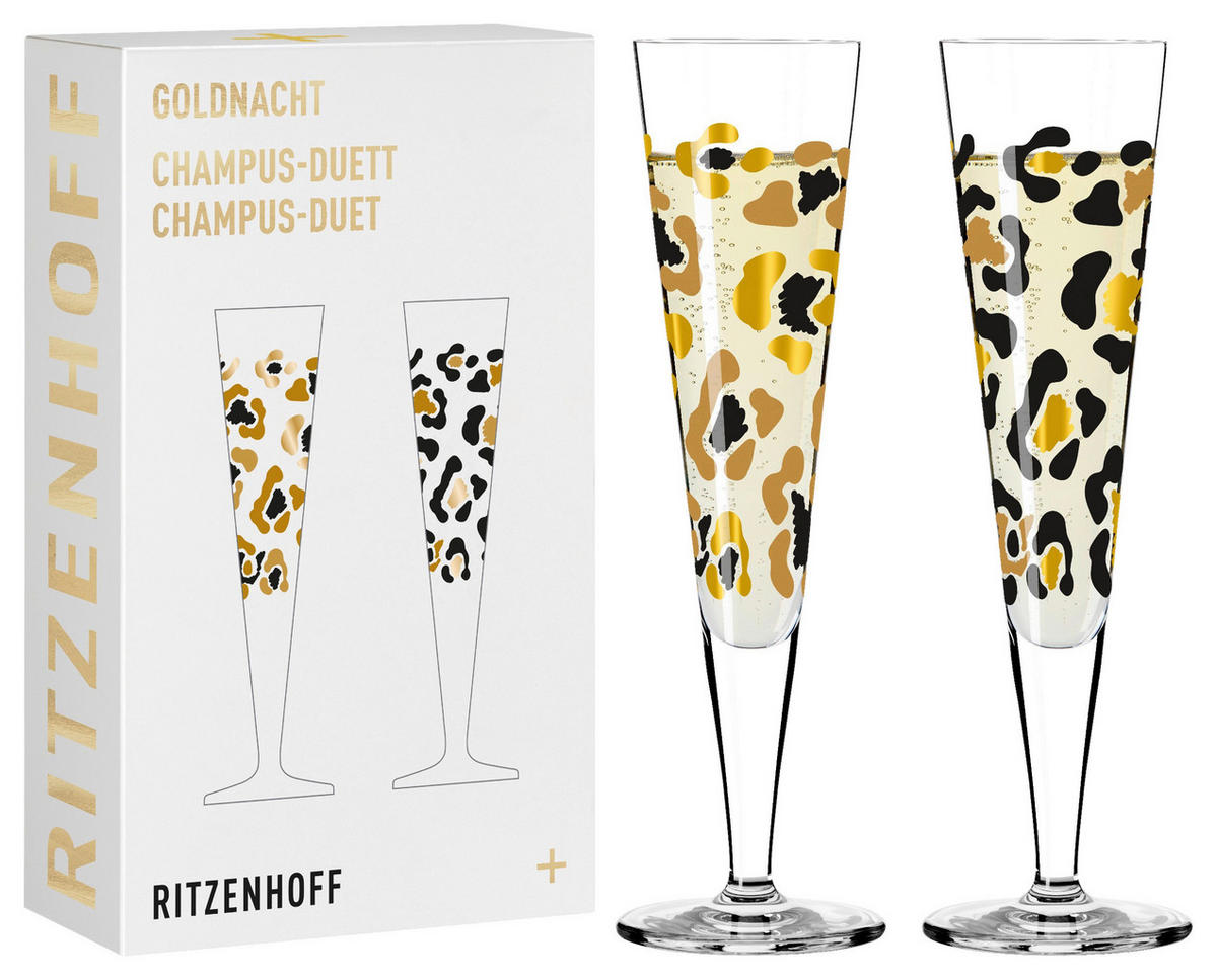 CHAMPAGNERGLAS Goldnacht 205 ml 2-teilig  - Transparent/Goldfarben, LIFESTYLE, Glas (7,2/24,0cm) - Ritzenhoff