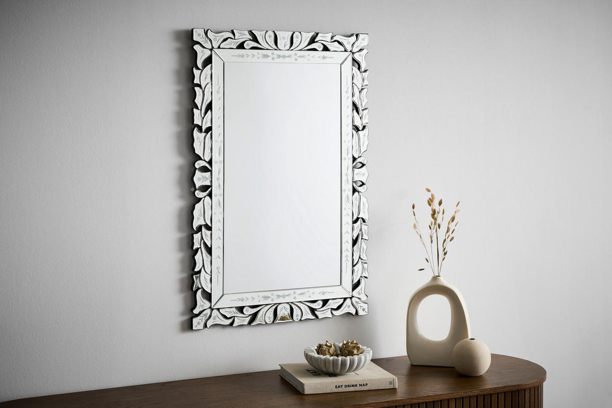 WANDSPIEGEL 60/90/1,6 cm    in rechteckig  - Klar, Design, Glas/Holzwerkstoff (60/90/1,6cm) - MID.YOU