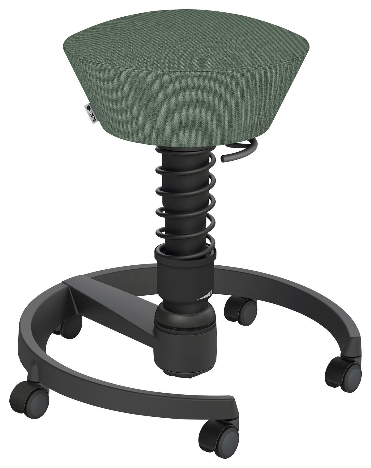 BÜROHOCKER   Schwarz, Pastellgrün  - Pastellgrün/Schwarz, Basics, Textil/Metall (55/45,66/55cm) - Aeris