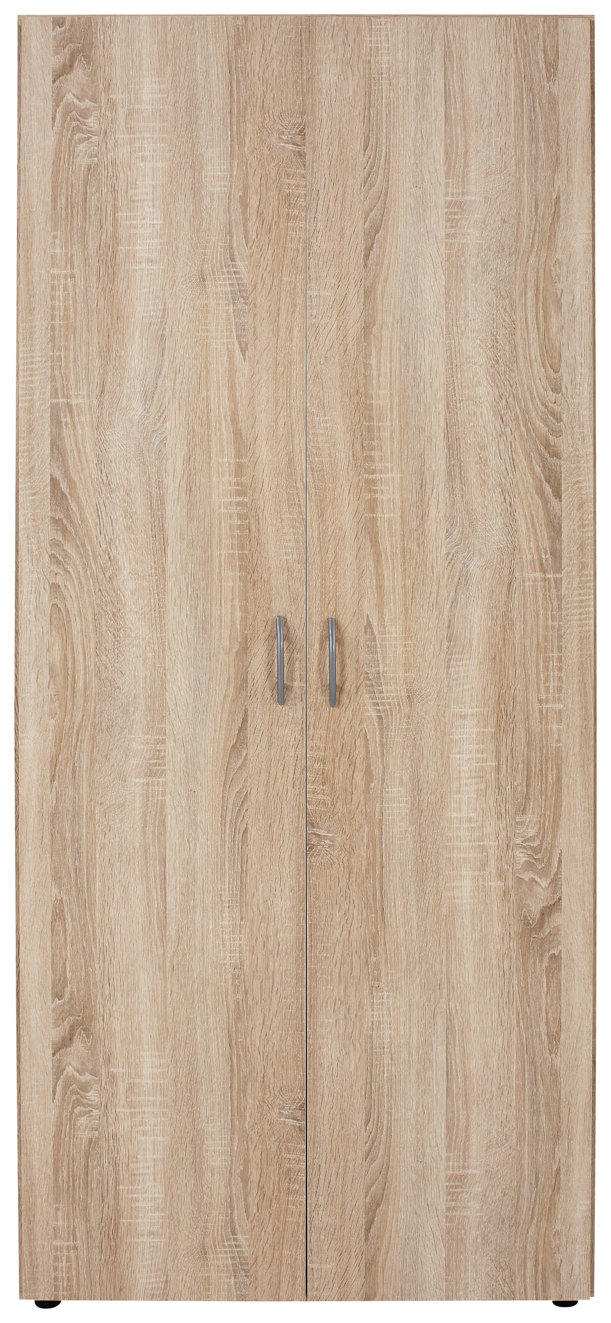 NYÍLÓAJTÓS SZEKRÉNY tölgyfa  - ezüst/tölgyfa, Konventionell, műanyag/faalapú anyag (81/176/51,1cm) - Carryhome