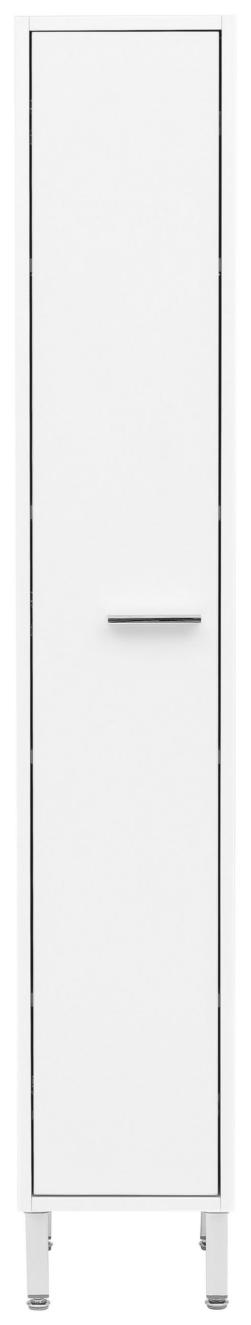 HOCHSCHRANK 25/152/30 cm  - Chromfarben/Weiß, KONVENTIONELL, Holzwerkstoff/Metall (25/152/30cm) - Stylife