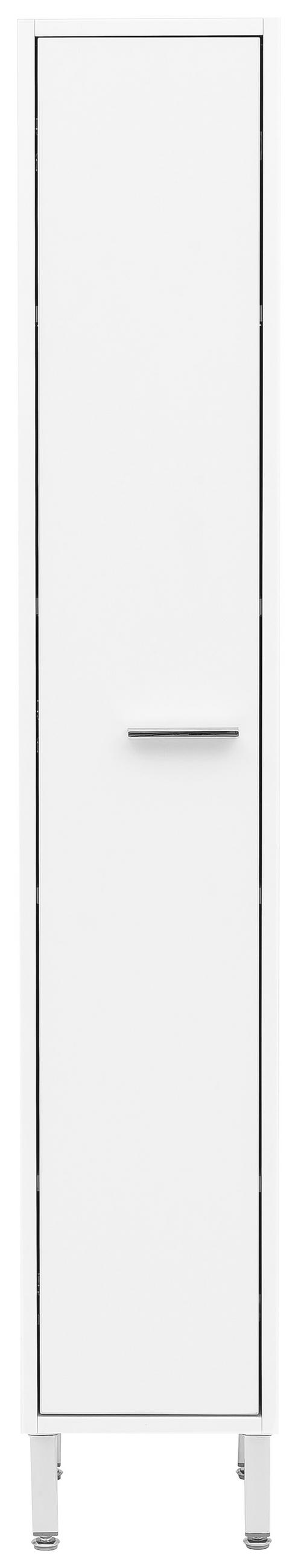 HOCHSCHRANK 25/152/30 cm  - Chromfarben/Weiß, KONVENTIONELL, Holzwerkstoff/Metall (25/152/30cm) - Stylife