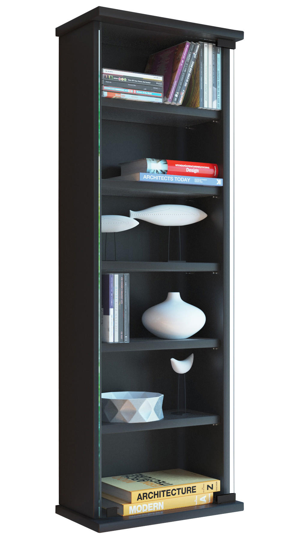 CD-HYLLA 31/91,5/18 cm  - svart, Klassisk, trämaterial/glas (31/91,5/18cm) - MID.YOU