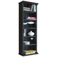 CD-REGAL - Schwarz, Konventionell, Glas/Holzwerkstoff (31/91,5/18cm) - MID.YOU