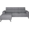 ECKSOFA Grau Chenille  - Schwarz/Grau, KONVENTIONELL, Textil/Metall (178/264cm) - Hom`in