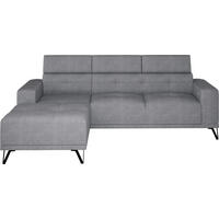 ECKSOFA Grau Chenille  - Schwarz/Grau, KONVENTIONELL, Textil/Metall (178/264cm) - Hom`in