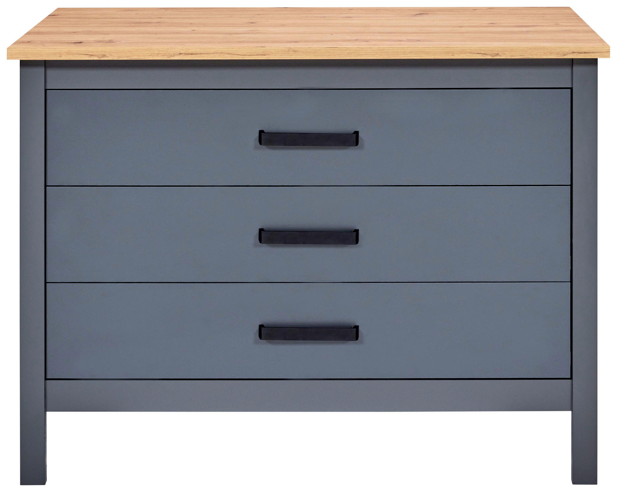 KÜCHENINSEL 124/91/75 cm  in Anthrazit, Eiche Artisan  - Anthrazit/Schwarz, MODERN, Holzwerkstoff/Metall (124/91/75cm) - home24