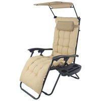 GARTENLIEGE 64/133/91 cm  - Beige, MODERN, Textil/Metall (64/133/91cm) - Gardenson