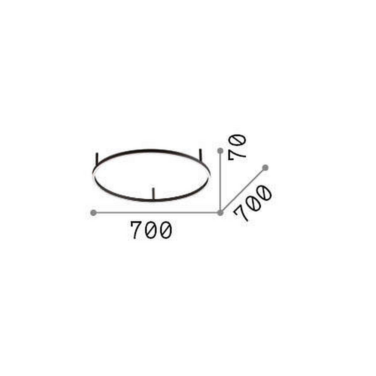 LED-DECKENLEUCHTE 70/7 cm   - Schwarz, Design, Kunststoff/Metall (70/7cm) - Ideal Lux