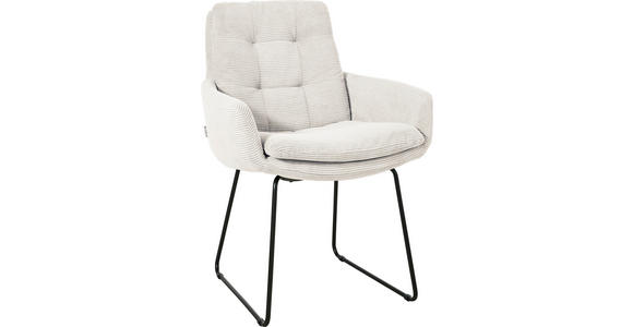 ARMLEHNSTUHL  Stoffauswahl, Typenauswahl, Gestellauswahl Cord  - Schwarz/Weiß, Design, Textil/Metall (63/90/69cm) - Johann Jakob