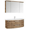 BADEZIMMER 3-teilig  in 120,5 cm  - Eiche dunkel/Chromfarben, MODERN, Glas/Keramik (120,5cm) - Sadena