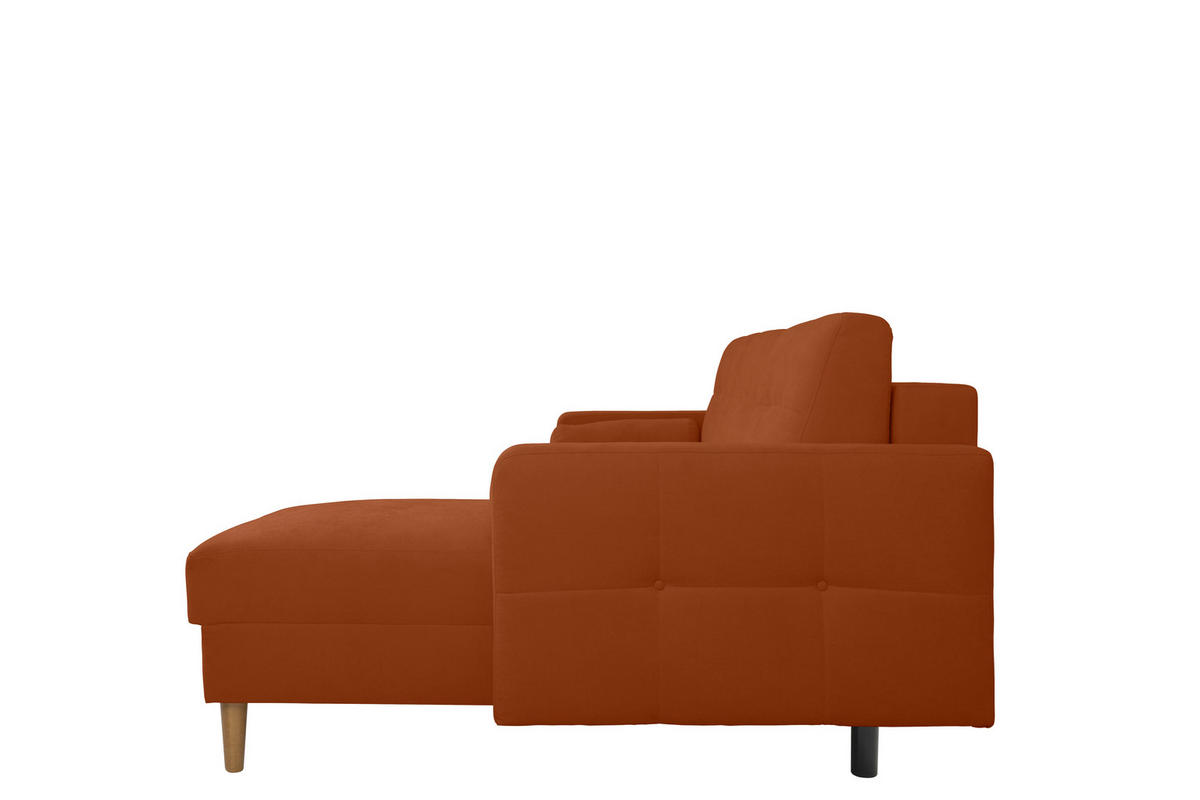 ECKSOFA in Terracotta  - Buchefarben/Terracotta, Design, Holz/Textil (223/157cm) - MID.YOU