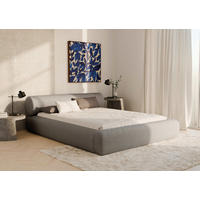 POLSTERBETT 200/200 cm,  in Dunkelgrau, Lattenrost, Bettkasten,  - Dunkelgrau/Schwarz, Design, Holz/Textil (200/200cm) - Chameo