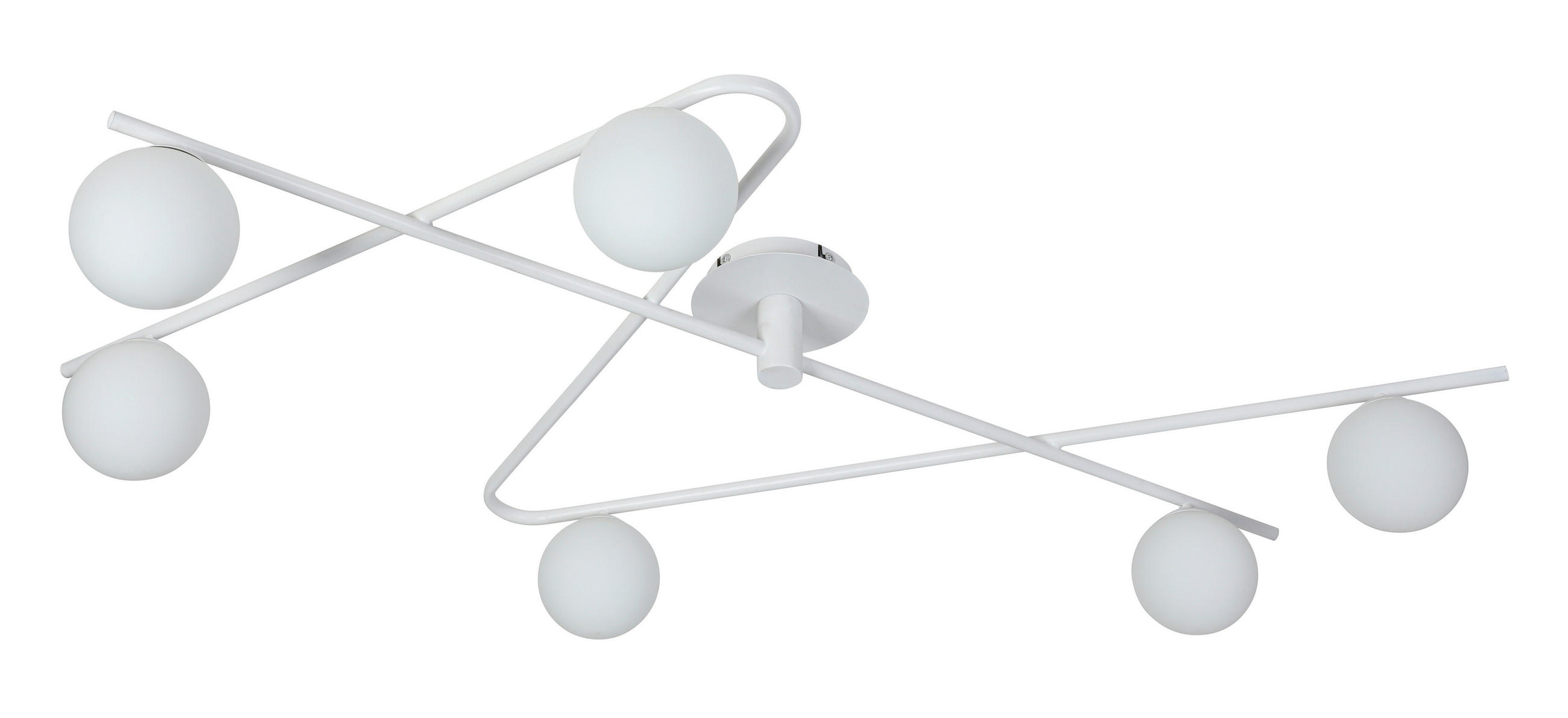 DECKENLEUCHTE 120/73,5/28 cm  - Weiß, Trend, Glas/Metall (120/73,5/28cm) - Collett's Monde