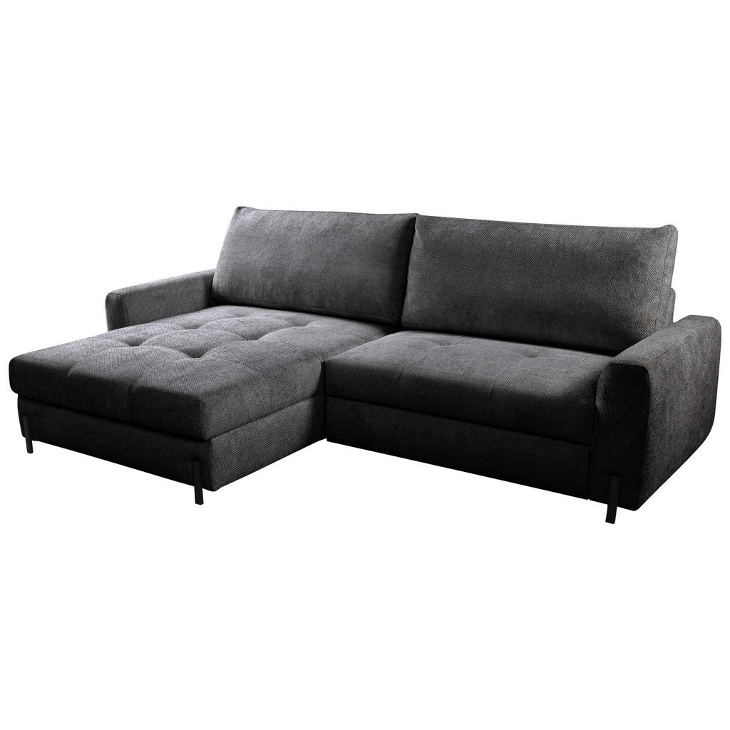Thumbnail - Mid.you Ecksofa, Anthrazit, Textil, 3-Sitzer, Ottomane links, L-Form, 265x162 cm, Made in EU, Liegefunktion, Rücken echt...