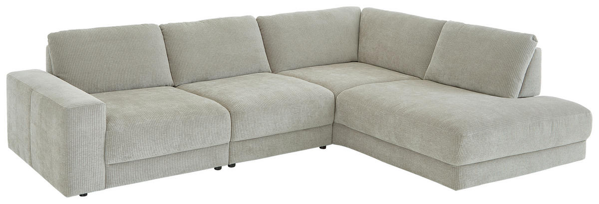 ECKSOFA in Chenille, Jacquard Silberfarben  - Silberfarben/Schwarz, Design, Kunststoff/Textil (316/242cm) - Niels Andersson