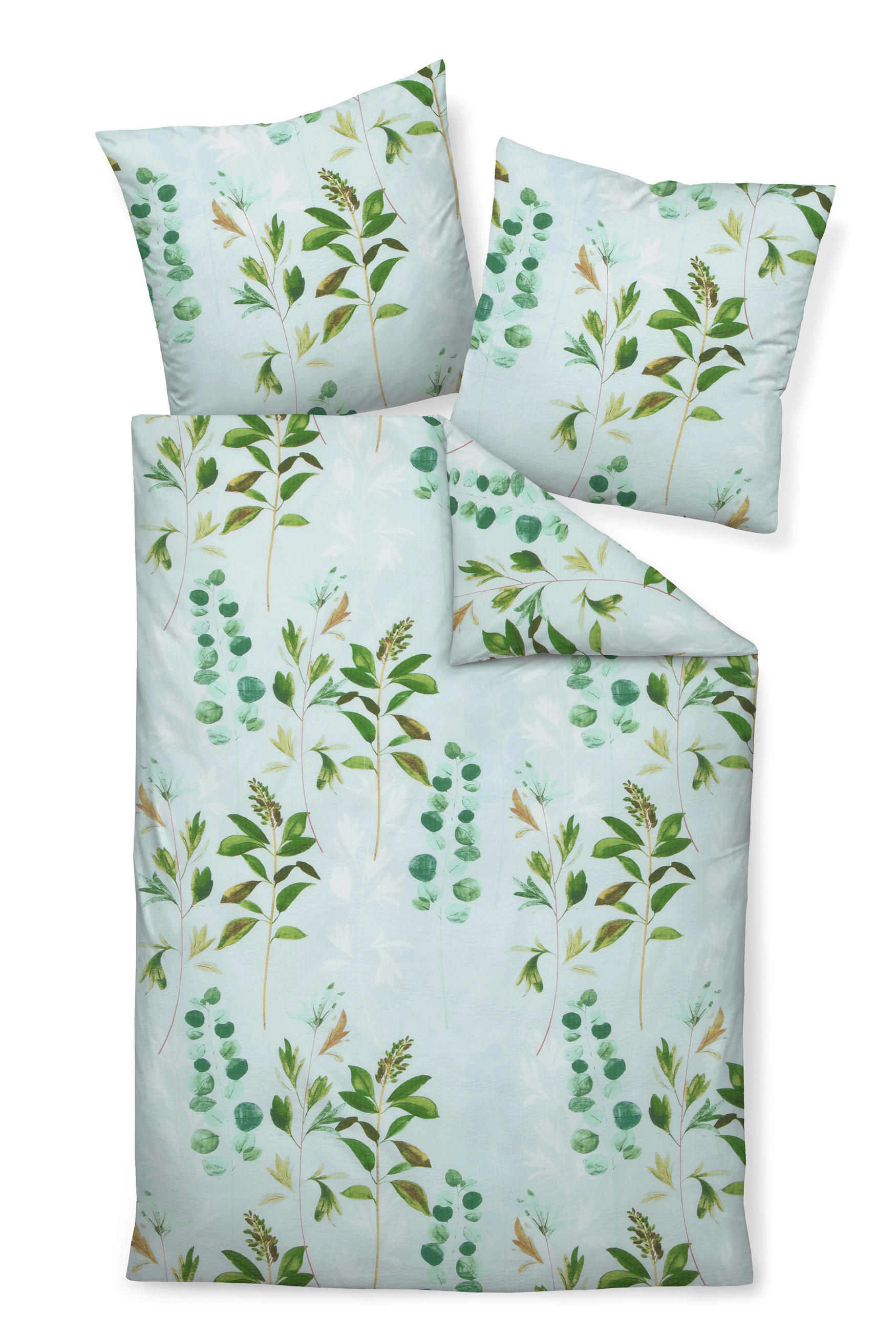 BETTWÄSCHE TANGO Seersucker 135/200 cm  - Dunkelgrün/Hellgrün, Basics, Textil (135/200cm) - Janine