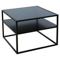 COUCHTISCH VILLACH Sicherheitsglas 50/50/36 cm quadratisch Schwarz  - Schwarz, Design, Glas/Metall (50/50/36cm) - Novel