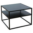 COUCHTISCH VILLACH Sicherheitsglas 50/50/36 cm quadratisch Schwarz  - Schwarz, Design, Glas/Metall (50/50/36cm) - Novel