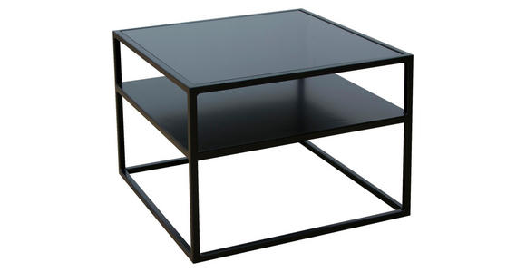 COUCHTISCH VILLACH Sicherheitsglas 50/50/36 cm quadratisch Schwarz  - Schwarz, Design, Glas/Metall (50/50/36cm) - Novel