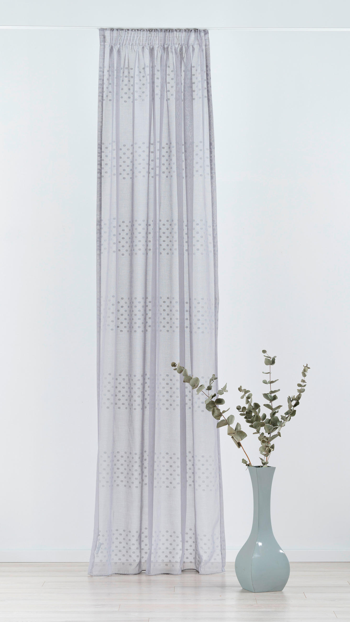 DRAPERIE CONFECȚIONATĂ transparent  - gri, Basics, textil (140/260cm)
