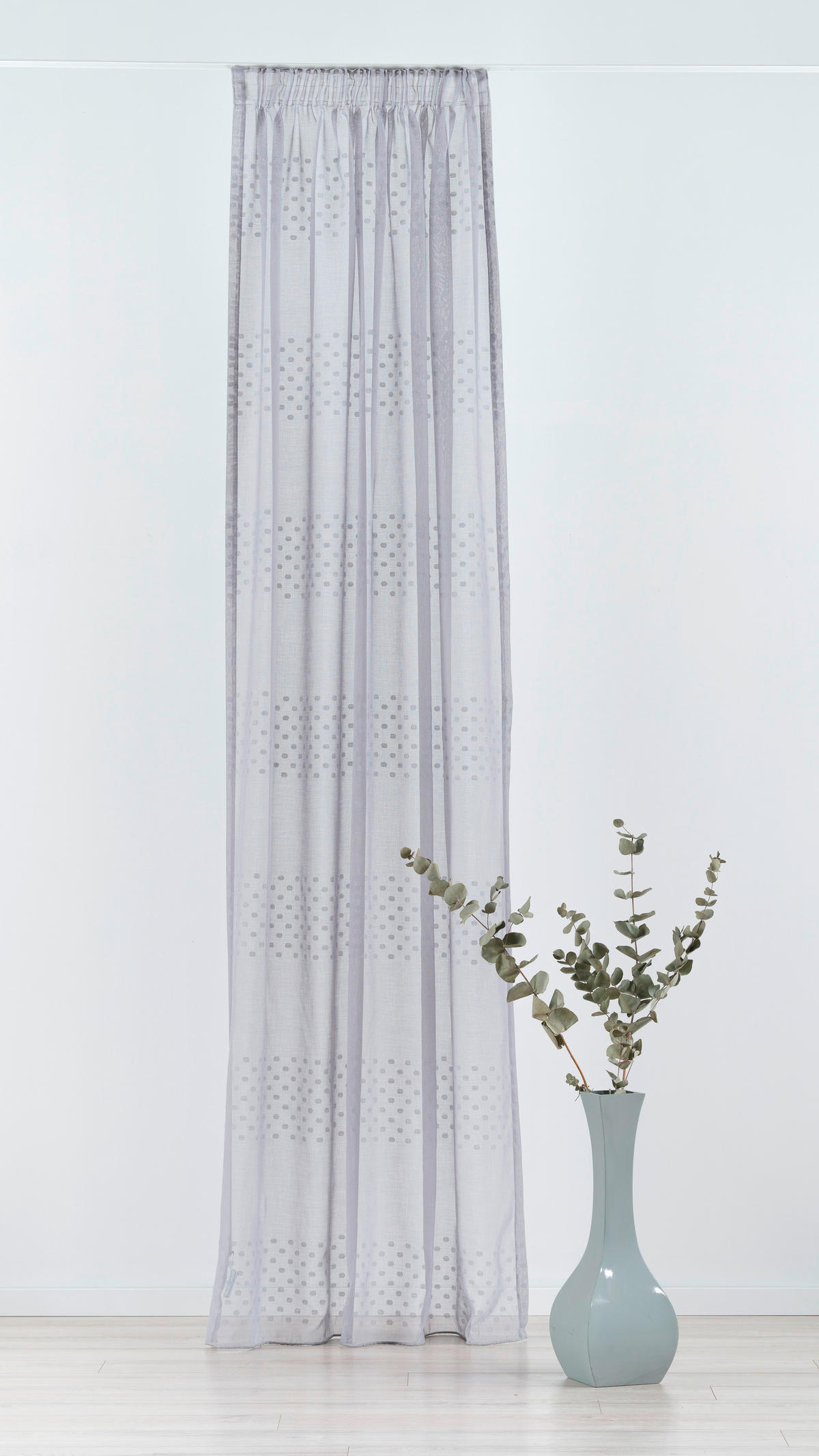 DRAPERIE CONFECȚIONATĂ transparent  - gri, Basics, textil (140/260cm)