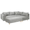 ECKSOFA inkl. Hocker Ariella in Mikrofaser Grau  161/231 cm  - Naturfarben/Grau, Design, Holz/Textil (161/231cm) - Livetastic
