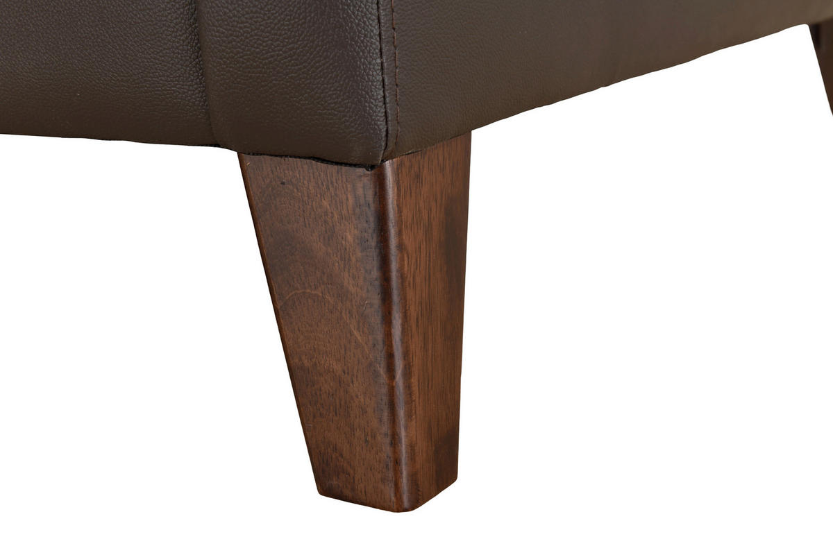 ECKSOFA SERA Braun Echtleder Lederlook  - Dunkelbraun/Braun, Design, Leder/Holz (194/235cm) - Livetastic