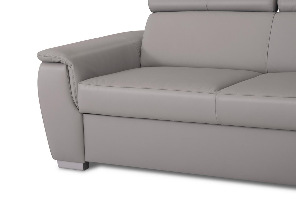 SEDACÍ SOUPRAVA, textil, kůže, platinová - barvy stříbra/platinová, dřevo/textil (262/211cm) - Celina Home