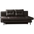 SCHLAFSOFA in Echtleder Braun  - Schwarz/Braun, Design, Leder/Metall (209/94/94cm) - Novel