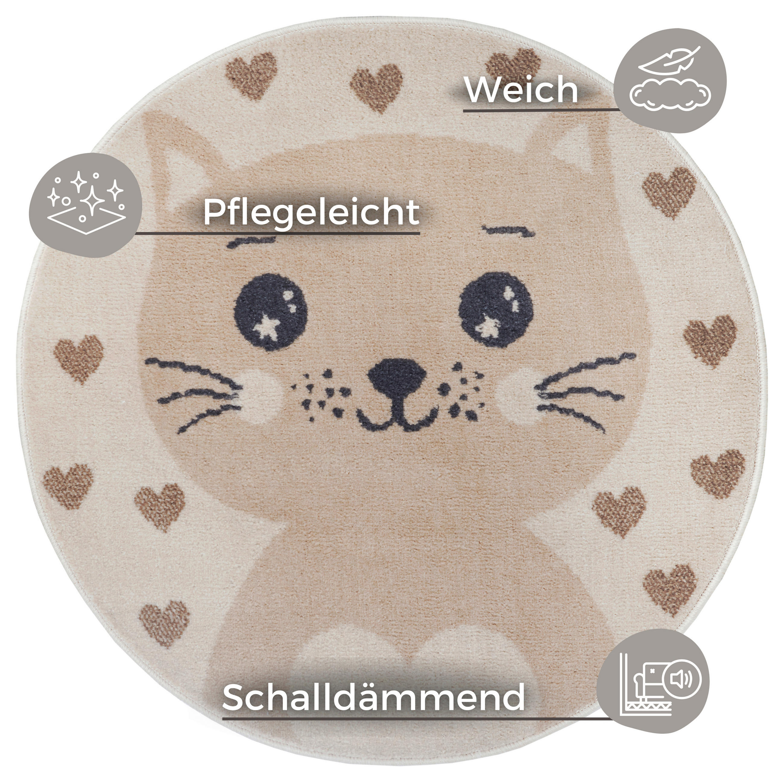 KINDERTEPPICH 140 cm Adventures  - Beige/Creme, Design, Kunststoff/Textil (140cm)