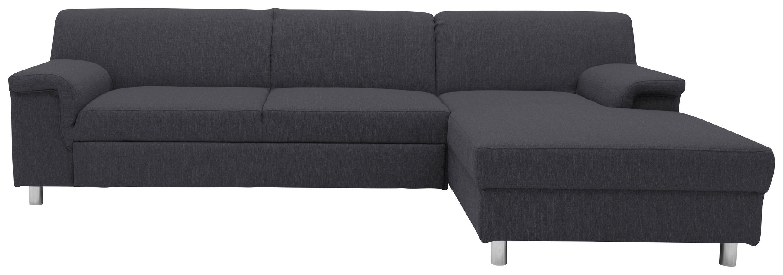 Ecksofa Schlammfarben Webstoff - Chromfarben/Schlammfarben, KONVENTIONELL, Textil/Metall (251/150cm) - MID.YOU