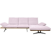 ECKSOFA in Flachgewebe Hellrosa  314/159 cm  - Hellrosa/Schwarz, Design, Holz/Textil (314/159cm) - Dieter Knoll
