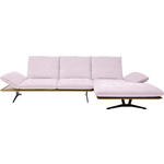 ECKSOFA in Flachgewebe Hellrosa  - Hellrosa/Schwarz, Design, Holz/Textil (314/159cm) - Dieter Knoll