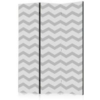 PARAVENT mit 3  Flügel - Hellgrau/Grau, Basics, Holz/Textil (135/172/3cm) - artgeist