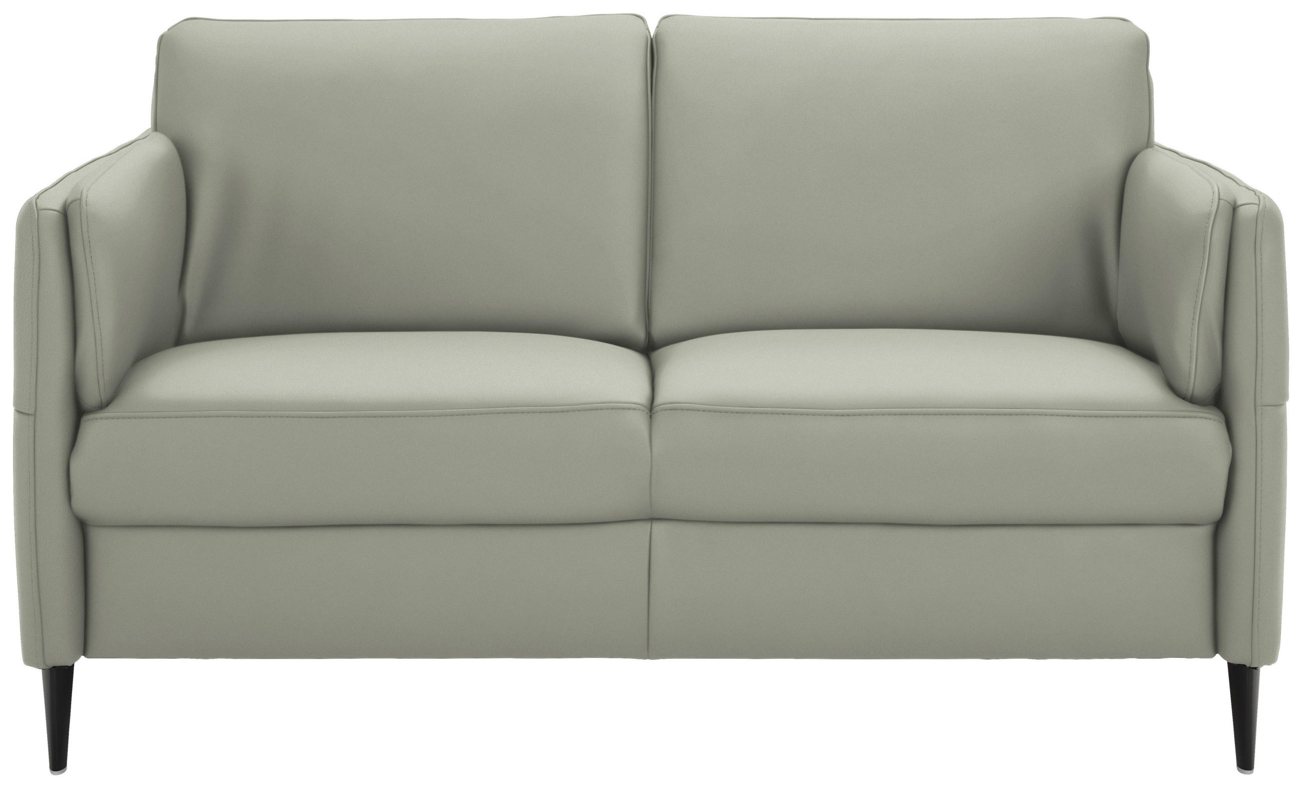 2,5-SITZER Echtleder Hellgrau  - Hellgrau/Schwarz, Design, Leder/Metall (164/84/99cm) - Dieter Knoll