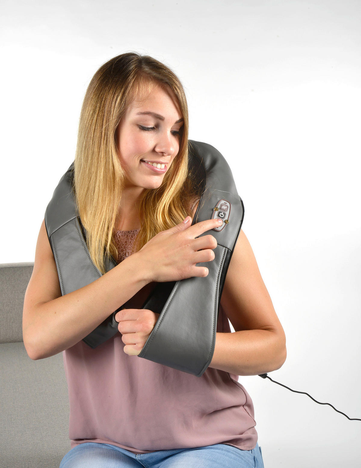 NACKENMASSAGEGERÄT - Grau, KONVENTIONELL, Kunststoff (18/17.5/14.5cm) - Grundig