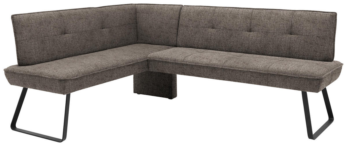 ECKBANK 157/204 cm  in Schwarz, Hellbraun  - Hellbraun/Schwarz, Design, Textil/Metall (157/204cm) - Dieter Knoll