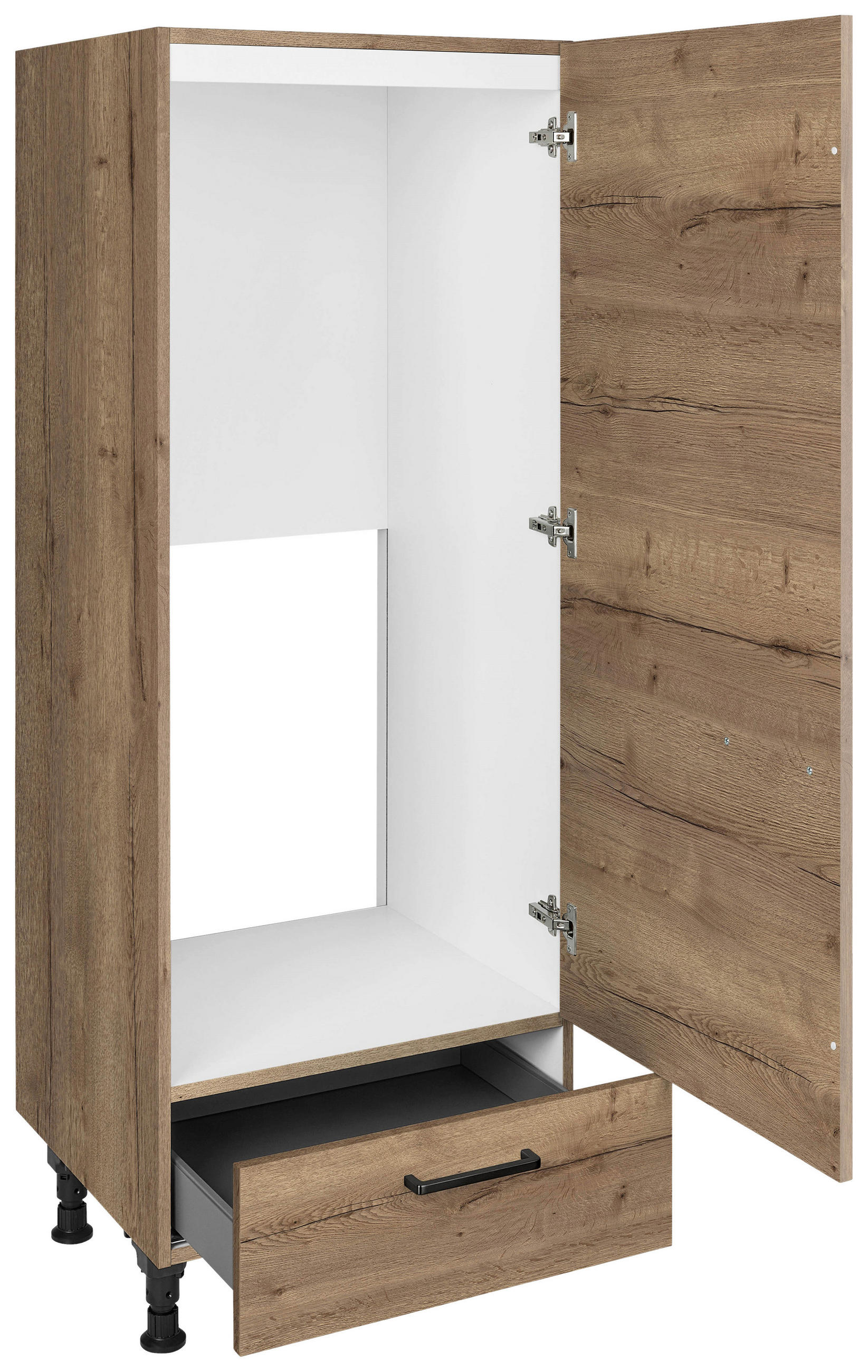 GERÄTEUMBAUSCHRANK 60/168/58 cm  in Eiche dunkel  - Eiche dunkel/Schwarz, MODERN, Holzwerkstoff/Metall (60/168/58cm) - Nobilia