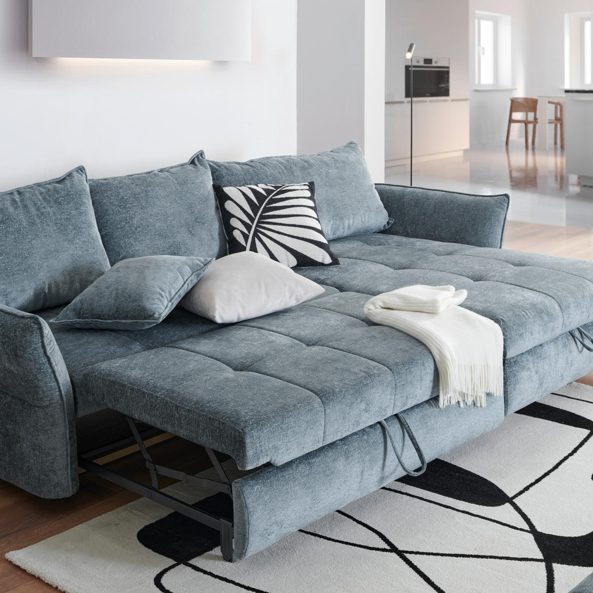 UGAONA GARNITURA žalfijazelena  - žalfijazelena/crna, Konvencionalno, tekstil/plastika (180/275cm) - Stylife