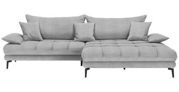 ECKSOFA in Webstoff Silberfarben  - Silberfarben/Schwarz, MODERN, Textil/Metall (297/173cm) - Carryhome