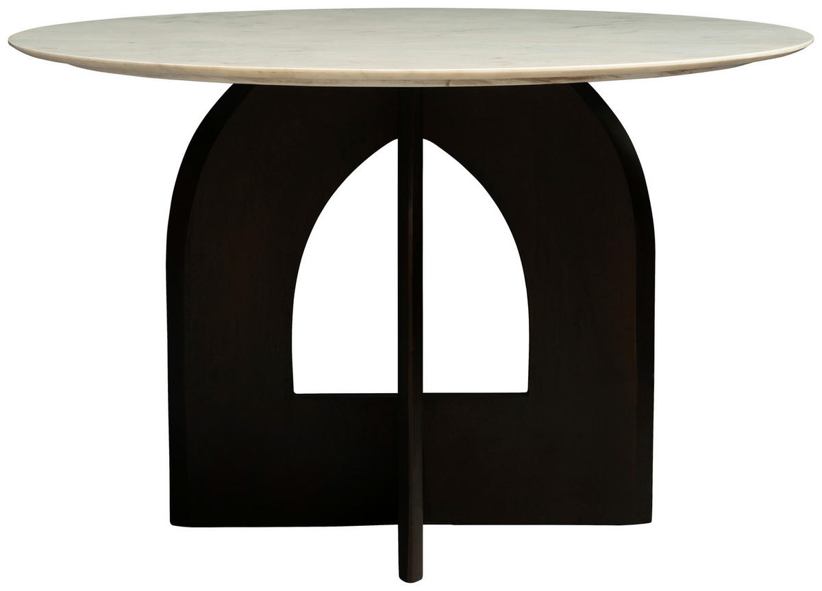 ESSTISCH in Holz, Stein 120/76/120 cm  - Walnussfarben/Weiß, MODERN, Holz/Stein (120/76/120cm) - Livetastic