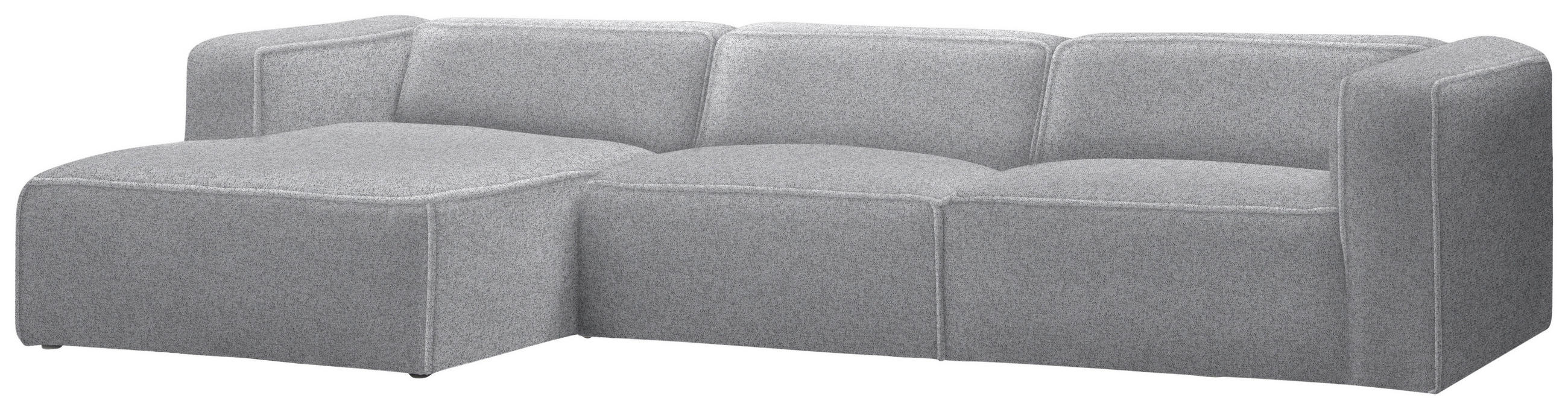 ECKSOFA in Webstoff Grau  - Schwarz/Grau, Design, Kunststoff/Textil (163/332cm) - Stylife