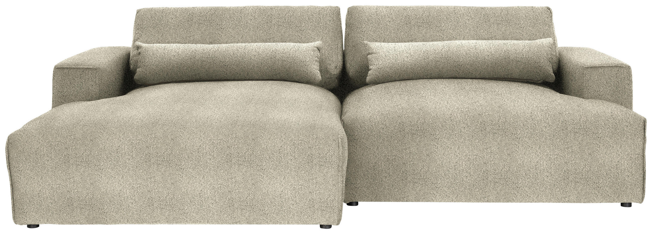 ECKSOFA Chenille Beige  - Beige/Schwarz, Design, Kunststoff/Textil (187/268cm) - Stylife